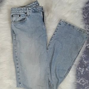 Flared Leg Blue Jeans